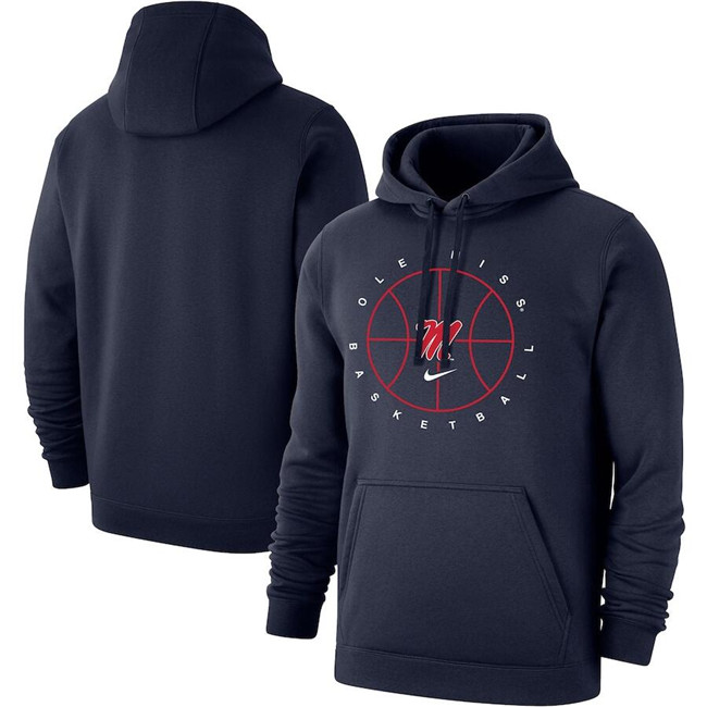Men's Ole Miss Rebels Navy Basketball Icon Club Fleece Pullover Hoodie Men's Ole Miss Rebels Navy Basketball Icon Club Fleece Pullover Hoodie